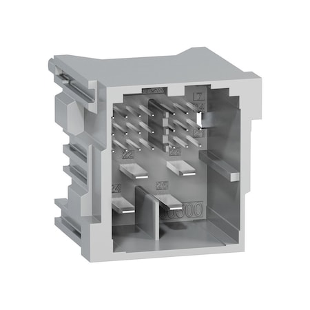 Molex Automotive Connectors Stak50H Right-Angle Hybrid Header, 25 Circuits, Key 2, Gray, Tube 2005020252